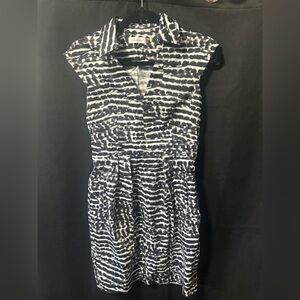 Calvin Klein Navy and White Patterned Mini Dress